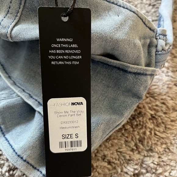 Denim Corset Crop Top Size Small w/Zipper Halter Neck Light-Wash - Picture 10 of 10